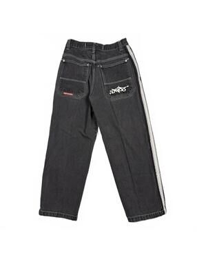 Vintage JNCO Skunk Jeans Black Baggy Womens 28x30 (Youth 16)